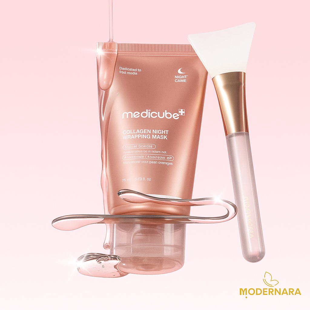 Máscara Noturna Coreana de Colágeno – Medicube (75g + Pincel)