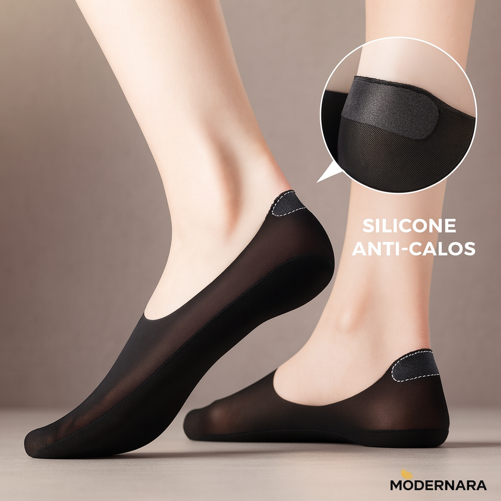 Meias Invisíveis Ortopédicas Antiderrapantes Femininas – Conforto e Segurança | Modernara