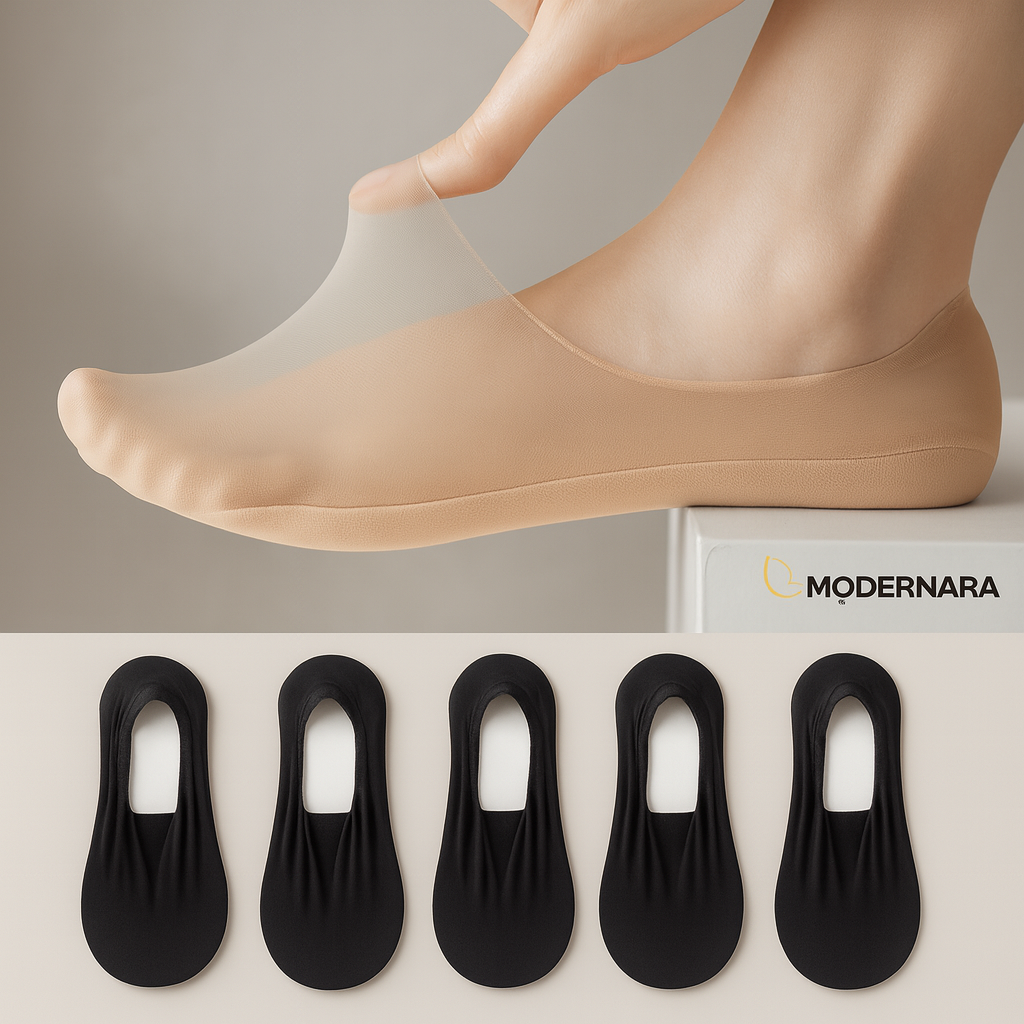 Meias Invisíveis Ortopédicas Antiderrapantes Femininas – Conforto e Segurança | Modernara