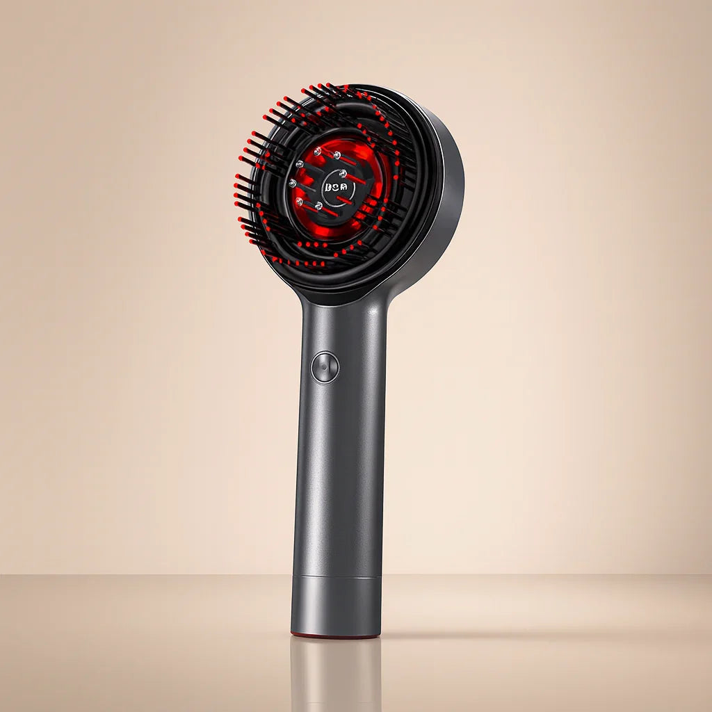 Escova Massagem Capilar com Aplicador de couro cabeludo Elétrico Luz vermelha