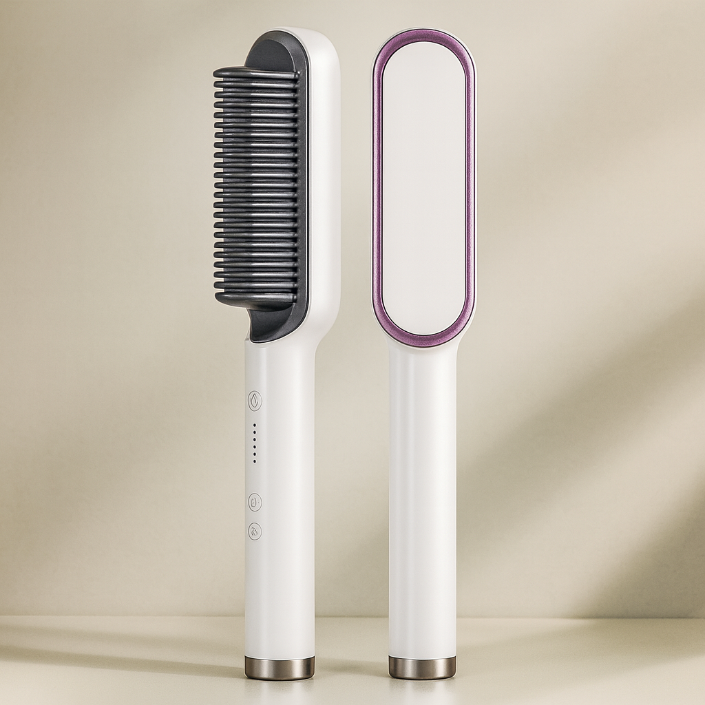 Escova Alisadora Bivolt 5 em 1 – Alisa, Modela, Hidrata e Remove o Frizz em Minutos | Modernara