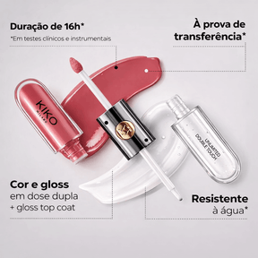 Batom KIKO Milano 2 em 1 – Matte + Gloss | Longa Duração 16h