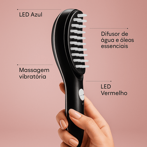 Escova de Terapia Capilar Anti-queda com LED 4 em 1