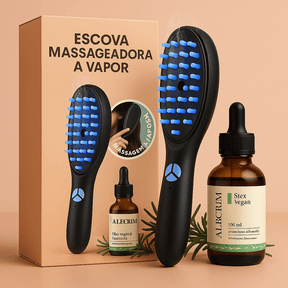 Escova de Terapia Capilar Anti-queda com LED 4 em 1