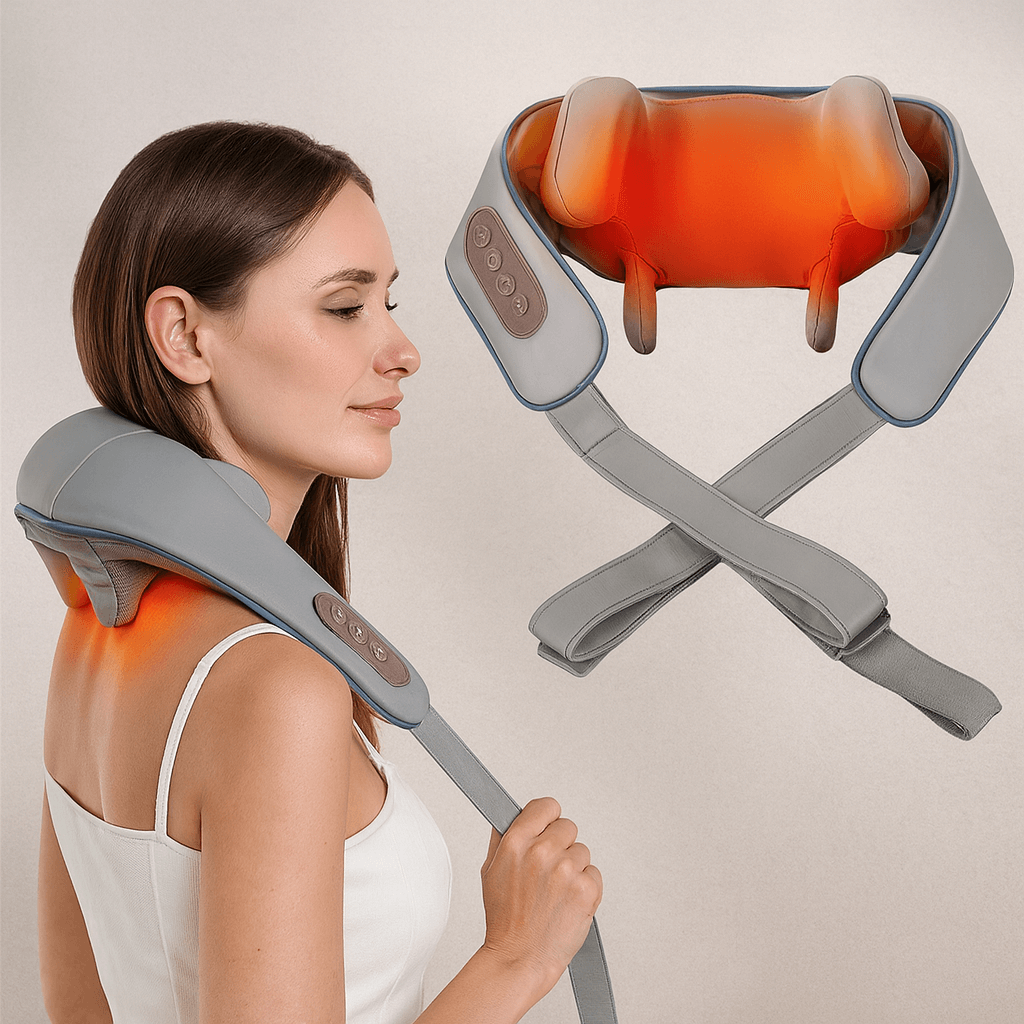 Massageador de Pescoço Inteligente com Calor e Compressão – RelaxPro Sense
