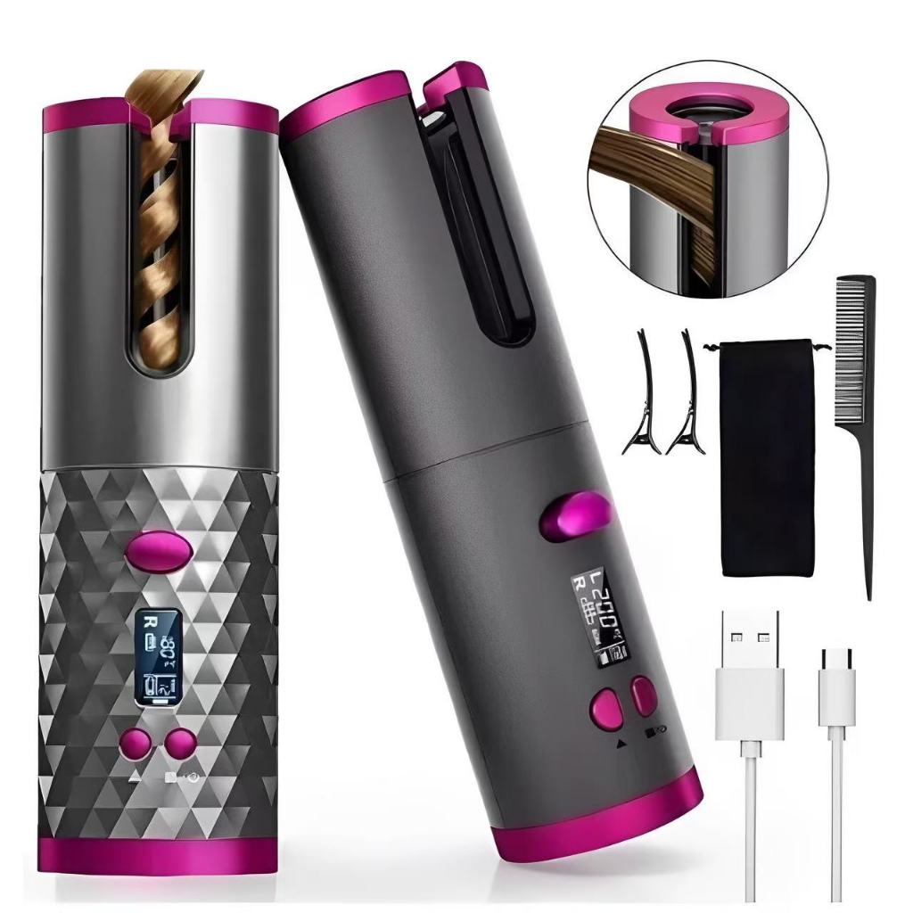 Modelador de Cabelo Automático Sem Fio 4 Cores – CurlEase