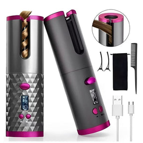 Modelador de Cabelo Automático Sem Fio 4 Cores – CurlEase