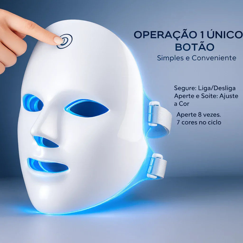 Máscara Facial LED 7 Cores Terapia Fotônica – LumiDerma Rejuvenate Pro