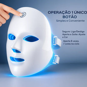 Máscara Facial LED 7 Cores Terapia Fotônica – LumiDerma Rejuvenate Pro