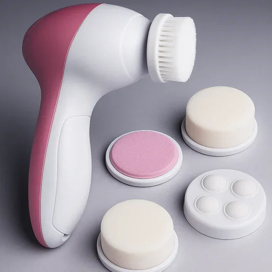 Escova de Limpeza Facial 5 em 1 com Massageador Elétrico – Pele Macia e Radiante – MODERNARA