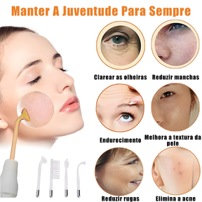 Aparelho de Alta Frequência Portátil Bivolt – Limpeza Facial, Antiacne e Antirrugas Profissional – Modernara