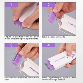 Depilador Elétrico Facial e Corporal Recarregável Sem Dor – Ideal para Homens e Mulheres | Modernara